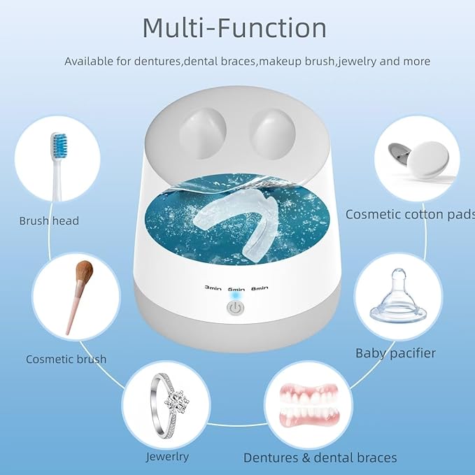 Ultrasonic Cleaner | Ultrasonic Retainer Cleaner Machine | USB Rechargeable Ultrasonic Machine | Mouth Guard Cleaner | Night Guard Cleaner | Dentures Cleaner