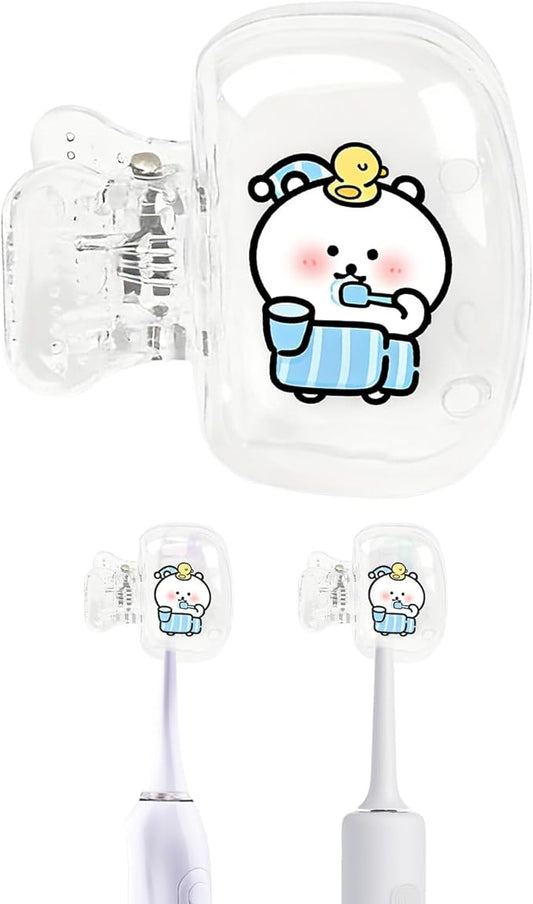Upgrade Travel Toothbrush Head Covers Toothbrush Protector Cap Brush Pod Case Protective Portable Plastic Clip for Household Travel, Bathroom, School, Camping, Business (B, 4 Pack)