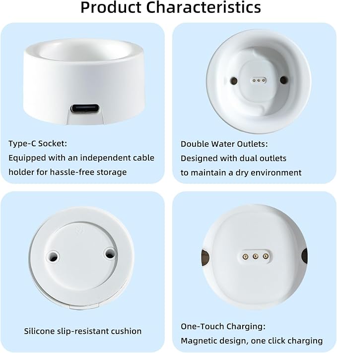 Charger Base for Laifen Toothbrushes,Electric Toothbrush Charger Dock and Stand Suitable for LFTB01-S/LFTB01-P/LFTB01-A,Including USB C Cable and Adapter. (White)