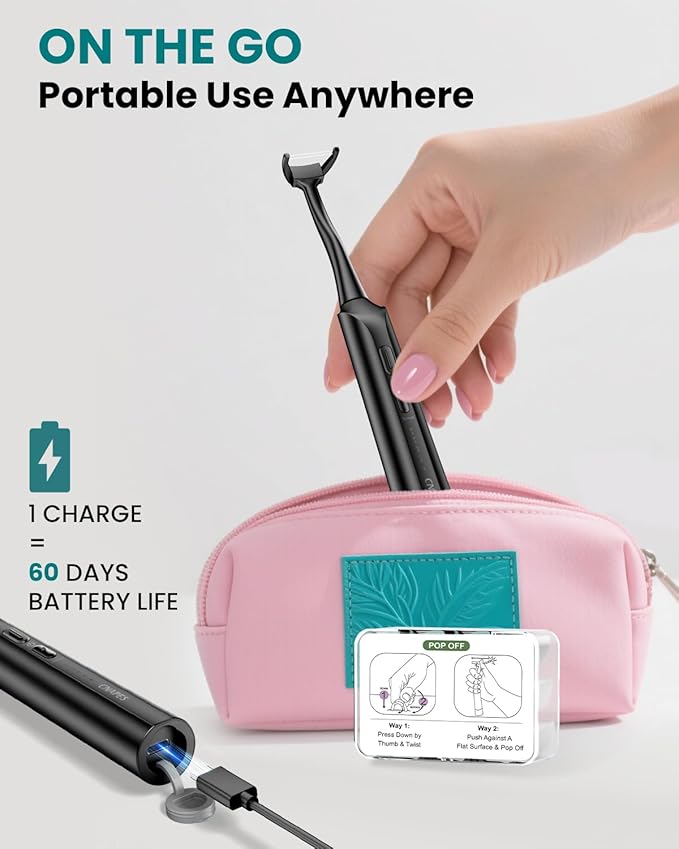 Electric Flosser for Teeth for Adults with 54 Refill Heads +5 Speeds, Water Flosser Alternative, Easy Glide Flossing for Sensitive Gum, Rechargeable Oral Kit, 5X Cleaning, Portable Dental Floss Picks