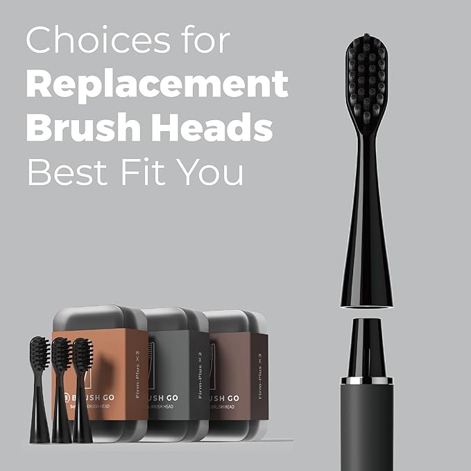 MIPOW Slim Pro i4 Electric Toothbrush Rechargeable Smart Ultra Sonic 3 Modes Magnetic Travel Case &Ceramic Dock, 60Day Long Battery Soft Bristles 2Heads IPX7 Waterproof,Color-(Black)