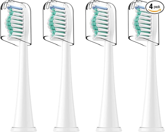 Toothbrush Heads for Philips Sonicare Replacement Brush Heads with Protective Cover Soft Dupont Bristles Electric Toothbrush Replacement Heads for Oral Health, 4 Pack