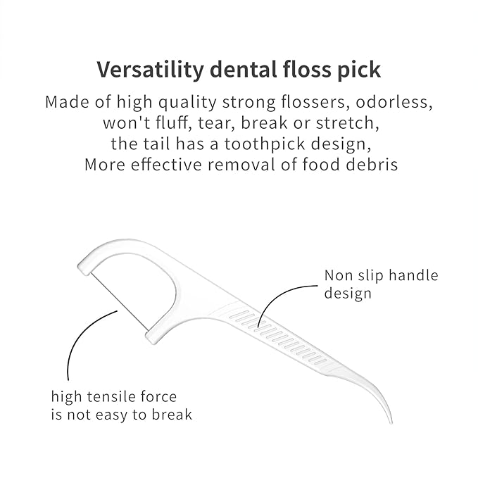 308 Count Dental Floss Picks with Dispenser, Superlight Floss Picks Travel Case, Super Smoothly on Tight Spaces, Efficiently Cleans Between Teeth to Help Fight Plaque (White)