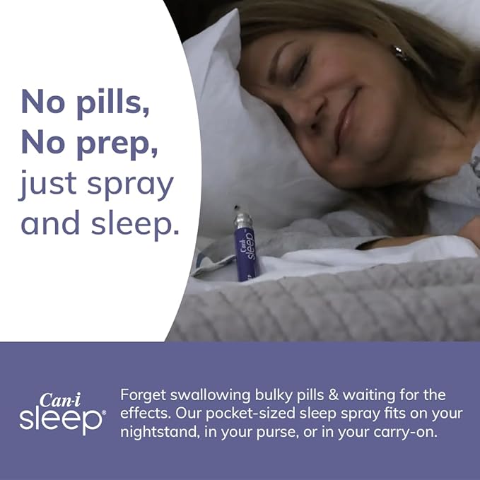 Can-i Sleep Spray for Women in Menopause and Perimenopause, 60 Servings, Fast-Acting Sleep Support with Melatonin, Get Back to Sleep Quickly