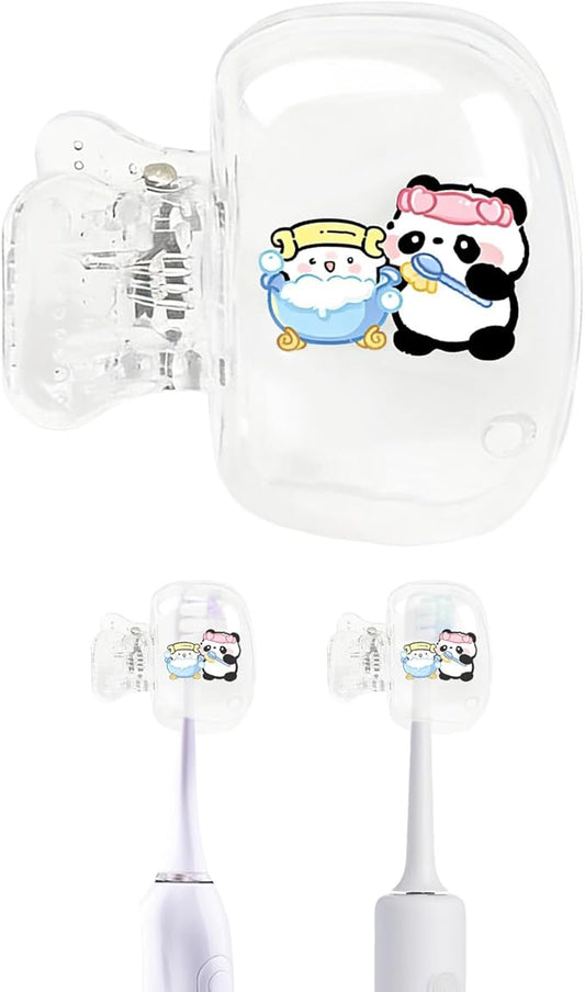 Upgrade Travel Toothbrush Head Covers Toothbrush Protector Cap Brush Pod Case Protective Portable Plastic Clip for Household Travel, Bathroom, School, Camping, Business (A, 4 Pack)