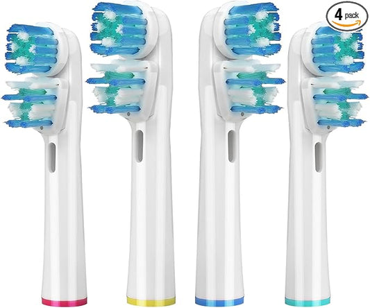 4 Pcs Double Heads Replacement Toothbrush Heads Compatible with Oral B Braun,Electric Toothbrush Heads Refill for Pro 500/1000/1500/3000/7000/8000/9600