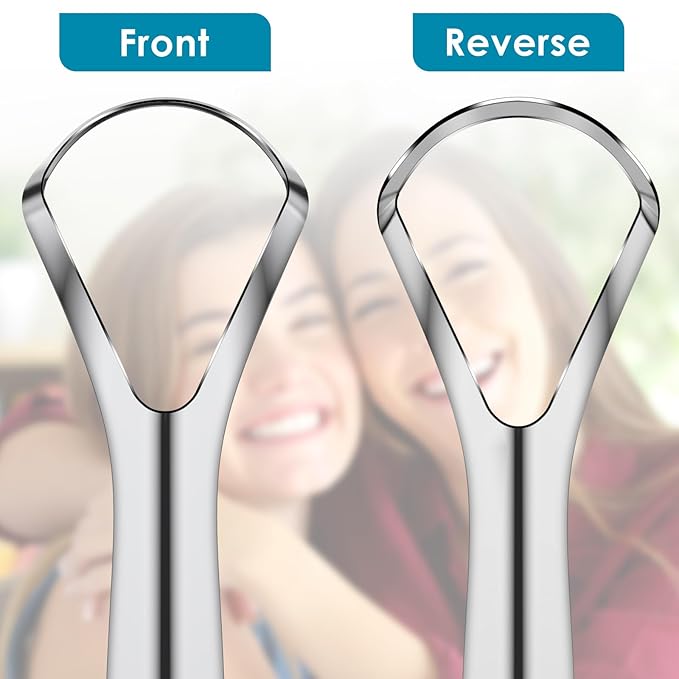 4 Pcs Tongue Scraper Stainless Steel Tongue Cleaners Wide Head Tongue Cleaner Tool Reduce Bad Breath Tongue Scraper for Fresh Breath