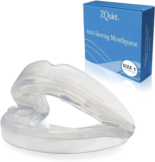 ZQuiet, Anti-Snoring Mouthpiece, Comfort Size #1, Single Refill, Clear, Made in USA, BPA-Free, Medical-Grade Material