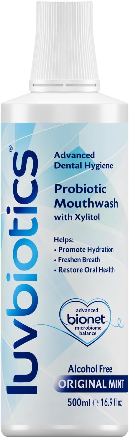 Luv Biotics Alcohol Free Mouthwash with Oral Probiotics, Xylitol for Fresh Breath, Gum Health & Oral Microbiome Support-500ml