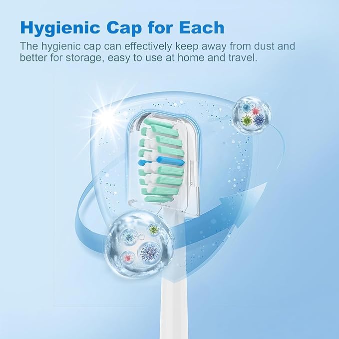 Replacement Toothbrush Heads Compatible with Philips Sonicare Electric Toothbrush,Replacement Brush Head for Replacement Heads C1 C2 G2 W 4100 HX6062/65 and More Philips Snap-on Handles