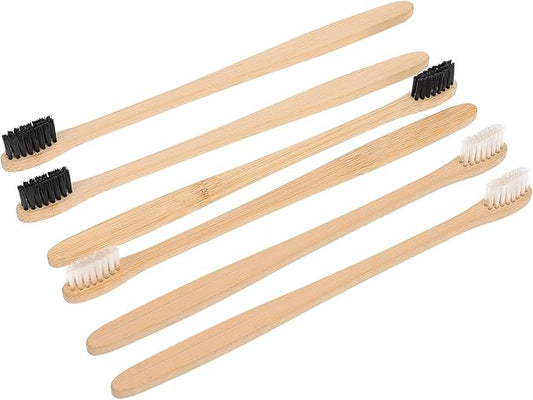 Natural Toothbrushes 20Pcs Soft Bristle Travel Toothbrushes Bulk Pack Black White for Oral Care Household and Outdoor Use