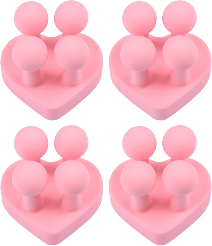 Silicone Toothbrush Holders Waterproof Toothbrush Hook Waterproof Hooks for Bathroom, Kitchen, Living Room & Office (Pink Heart)