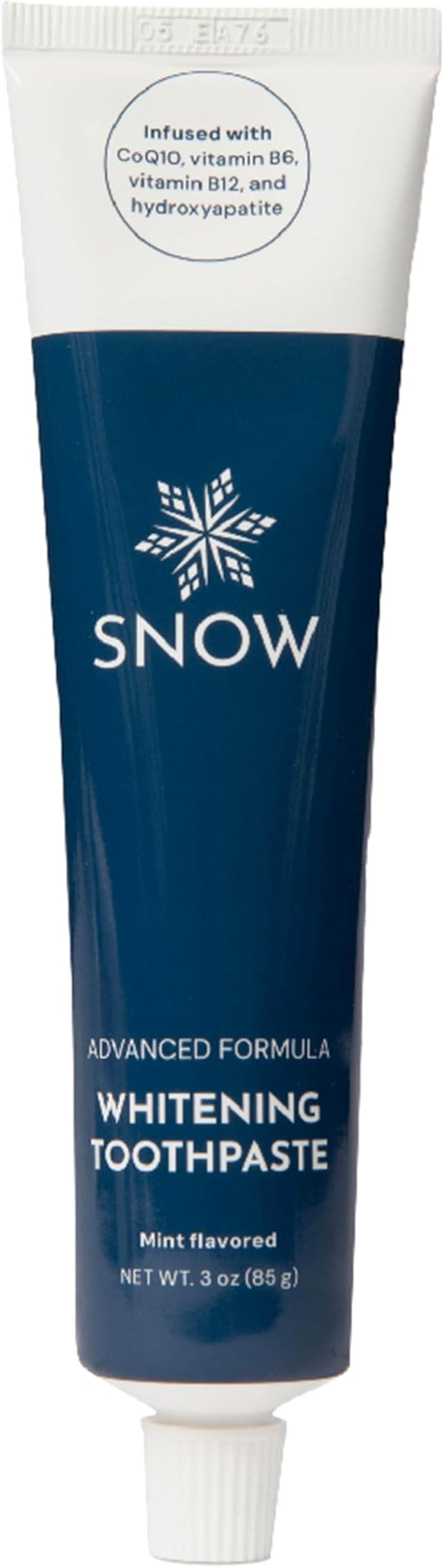 Snow Infusions Whitening Toothpaste, Advanced Morning Formula with Hydroxyapatite, CoQ10, Vitamins B12 and B6 for Energy Boost, Teeth Whitening Toothpaste - Advanced