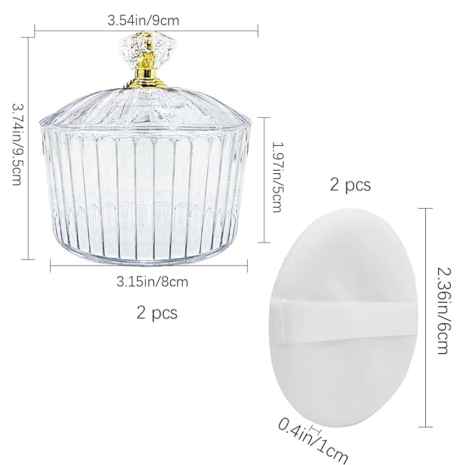 6-Pcs Fluffy Soft Plastic Powder Puff Dish for Women