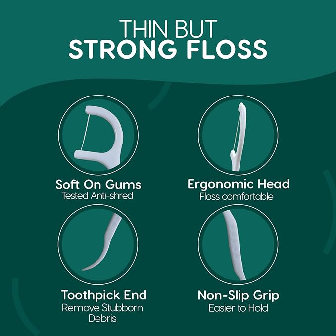 Dental Floss Picks Unflavored Floss Picks,50 Count Travel Tooth Picks Flossers,Floss Sticks for Teeth,car,Portable Floss Dispenser