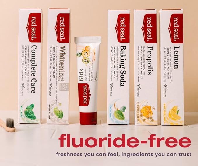 Red Seal Complete Care Mild Mint Toothpaste, NATRUE Certified Natural Toothpaste for The Whole Family, Paraben & SLS Free, Fluoride Free, Vegan Friendly & Cruelty Free, No Artificial Flavors, 3.53 oz