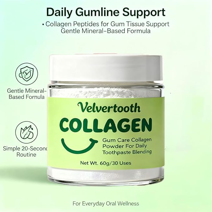 Collagen Strengthening Collagen Powder, Collagen Powder for Gums, Daily Gum-Line & Enamel Support Formula for Brighter Smile, Reduced Sensitivity & Healthier Gums (2)