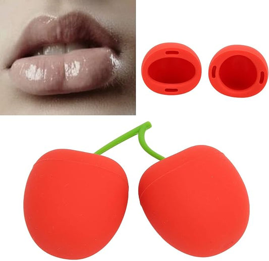 Cherry Shaped Lip Plumper Enhancer, Lip The Fast Sucker Beautiful Curves on Upper and Lower Lip Womens Silicone Lip Plumper Device