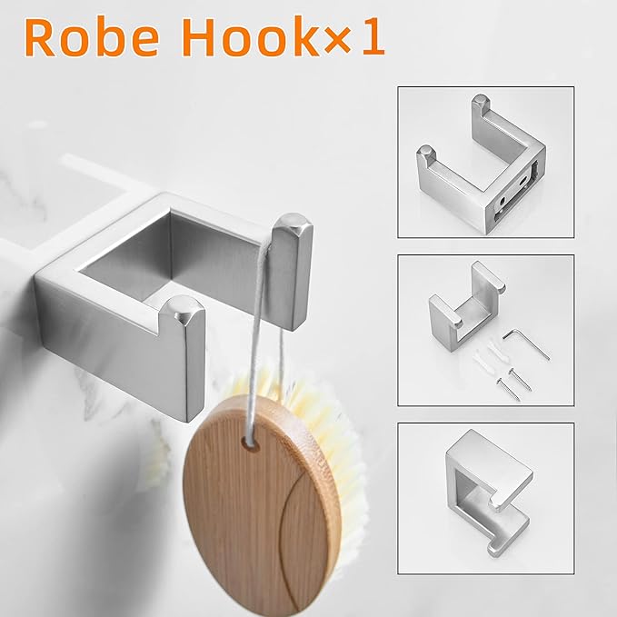 Fapully 5 Piece Bathroom Hardware Set Stainless Steel Wall Mounted Bathroom Accessories Set,Brushed Nickel Finished
