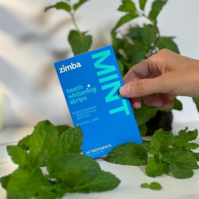 Zimba Teeth Whitening Strips 3-Pack Bundle (Mint, Peppermint, Coconut) | Vegan Whitening Strip Enamel Safe Teeth Whitening Hydrogen Peroxide Teeth Whitener for Coffee, Wine, Tobacco, and Other Stains