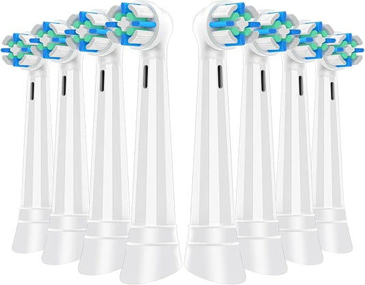 8 Pack Smart Cleaning Replacement Heads Compatible with Oral B iO 2 3 4 5 6 7 8 9 10 Series Electric Toothbrush, Brush Heads Compatible with Oral B iO Electric Handles (White)