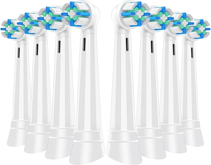 8 Count IO Replacement Heads Compatible with Oral B IO 2/3/4/5/6/7/8/9/10 Series Electric Toothbrushes, Medium Softness Brush Heads Compatible with Oral B iO for Teeth and Gums Care (White)