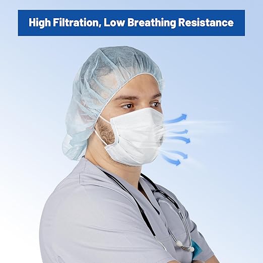JMU Disposable Face Masks, (40Box, 2000Pcs) 4-Ply ASTM Level 3 Medical Mask for Adults, White