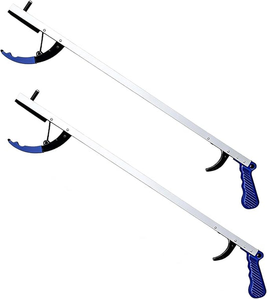 Blue Jay 32 Inch Reacher Grabber Tool, 2-Pack – Lightweight Non-Folding Pick Up Stick with Magnetic Tip, Long Reach Assist for Seniors, Mobility and Surgery Recovery