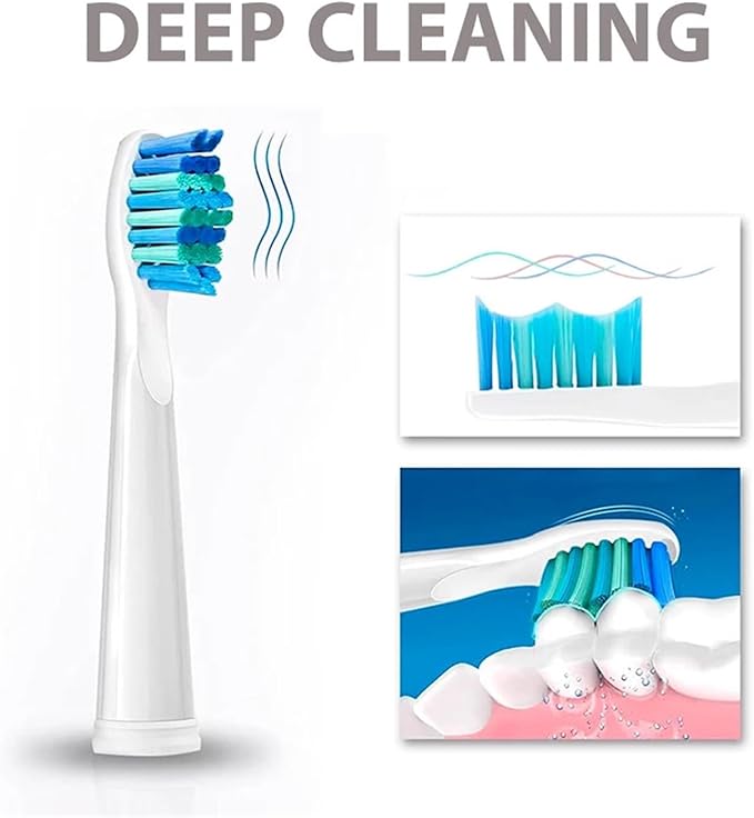 Replacement Electric Toothbrush Head Bristle Brush Refill ，Compatibility for Fairywill Refills FW-D1/FW-D3/FW-D7(5 PCS WT)