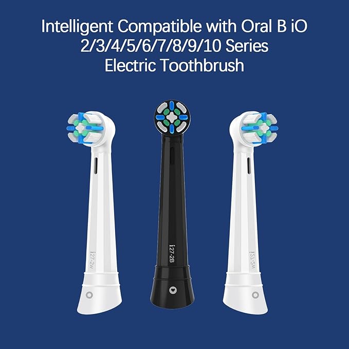 8 Pack Smart Cleaning Replacement Heads Compatible with Oral B iO 2 3 4 5 6 7 8 9 10 Series Electric Toothbrush, Brush Heads Compatible with Oral B iO Electric Handles (White)