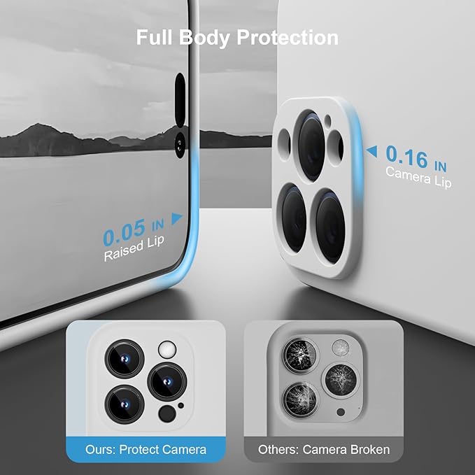 Magnetic for iPhone 15 Pro Case, Compatible with MagSafe, with 9H Nano Screen Protectors, Full Camera Protection, Silicone Shockproof Microfiber Lining Phone Case 6.1", White