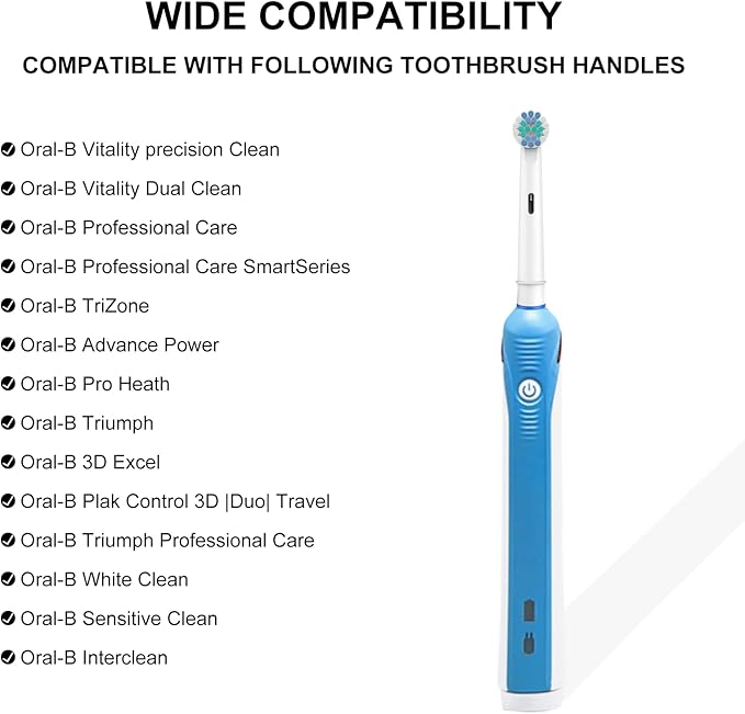 Toothbrush Heads for Oral B, 20 Pack Professional Electric Toothbrush Replacement Heads Medium Soft Dupont Bristles Replacement Toothbrush Heads Precision Clean Brush Heads Refills
