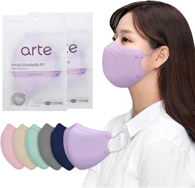 [10 Pcs] Korea Face Mask for Adults – Bird Beak type 2D Protective Health Face Mask for Dust and Smoke – 4-Layer Protective Filter – Ideal Fit for Comfortable Wear - Violet