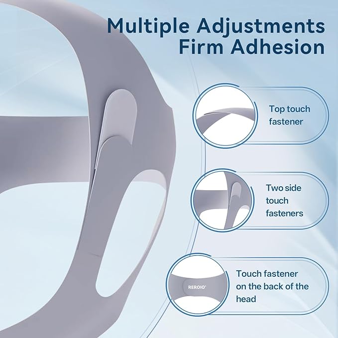 Chin Strap for Sleeping with 4-Side Adjustment, Anti Snoring Chin Strap Elasticity for Adults, Anti Snoring Devices Breathable and Durable, Snore Stopper for CPAP Users, Gray, M