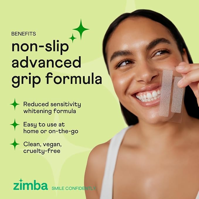 Zimba Coconut 2PK Teeth Whitening Strips for Teeth Sensitive, White Strips for Teeth Whitening, Teeth Whitener Stain Remover 28 White Strips Included Per Pack, 28 Day Treatment