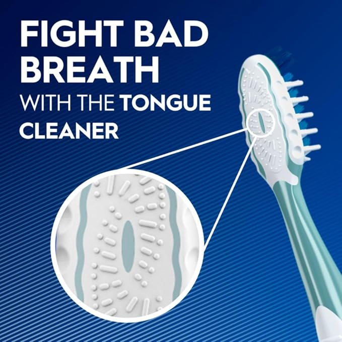 Oral-B Pro Health CrossAction Plaque Removal toothbrushes, 6 Count Toothbrush Soft, Deep Reach in Tight Spaces, Tongue Scraper Tooth Brush, Plaque Fighter, Gentle on Teeth, Gum stimulators
