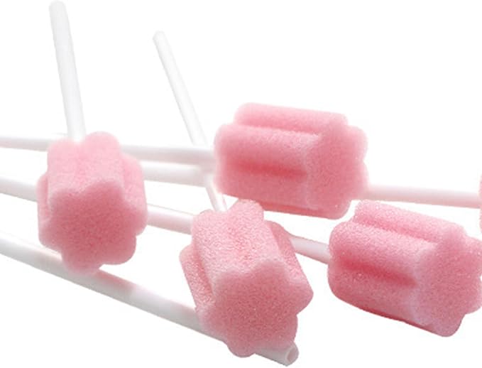100 Pcs Disposables Orals Care Sponge Swabs Mouth Sponge on Stick Orals Care Sticks Mouth Swabs Tooth Tool