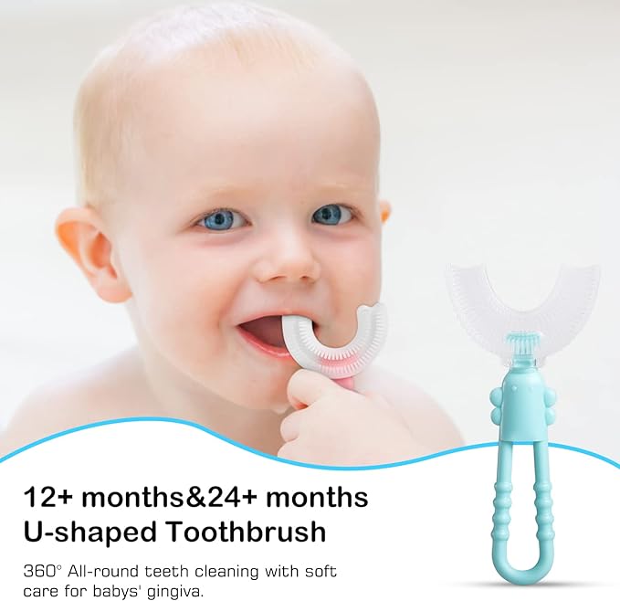 Baby Toddler Infant Toothbrush 6 to 12 Months and Up Age 1 2 3 1-2 2-4 Year Old, 10 in 1 Toothbrushes Gift Set with Soft Finger U-shaped Brush Brushing Bristles for Newborns Kids Children Child