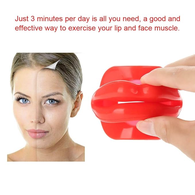 Lip Trainer,ANGGREK 1 Silicone Face Lifting Oral Exerciser Mouth Muscle Tightener Tightening Anti-Wrinkle Tool Red(red)