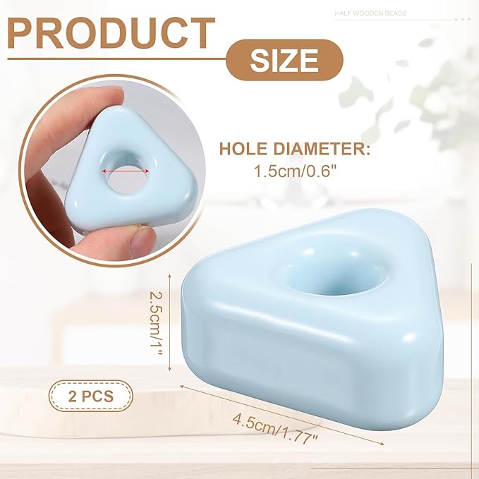 uxcell 2 Pcs Mini Ceramics Toothbrush Holder Stands, Sleek Mini Countertop Toothbrush Triangle Shape Ceramic Holder Stand for Bathroom Vanity Countertops, Blue