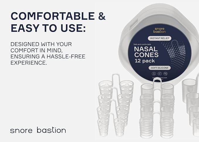 Nasal Dilators for Sleep & Snoring Relief | 12 Silicone Cones
