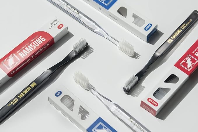 Orthodontic Toothbrush for Braces [2 Packs][Made in Korea] V Trim Cutting American Bristles Braces Toothbrush for Brackets and Wires Cleaning (Ortho Compact 20 Extra Soft, 2 Pack)