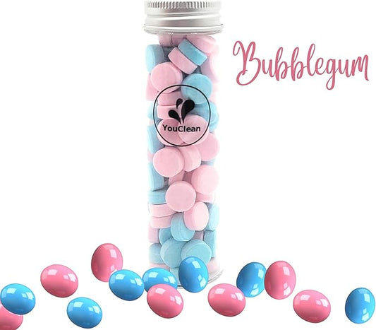 90 Toothpaste Tablets in Refill/Recycle Glass Tube - for Travel and Daily Home Office Use - Nano Hydroxyapatite, Fluoride-Free, Vegan