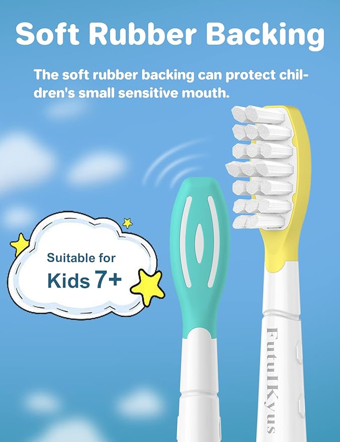 FutulkyUS Kids Replacement Brush Heads for Philips Sonicare: Electric Soft Toothbrush Head Compitable with 4100, Standard Head for Boy Girl Over 7 Years Old, 6 Pack