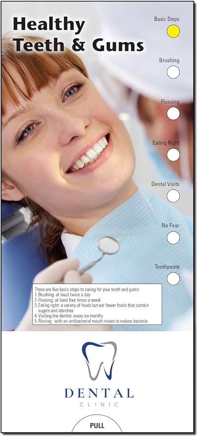ZOCO - Healthy Teeth & Gums Slide Chart - Custom Promotional Item (Pack of 250) - Oral Health Care Guide - Dentists, Dental Hygienists Handout, Brochure, Pamphlet - 3.75 x 8.5 in.
