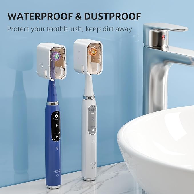 Travel Toothbrush Head Cover 2PCS, Electric Toothbrush Covers Caps, Ventilated Toothbrush Protectors Caps for Travel, Camping, Bathroom, Business, Brown