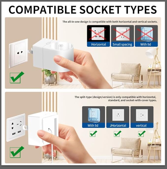 2 in 1 Wall Charger for Philips Sonicare Electric Toothbrush, Electric Toothbrush Wall Charger for Philips Sonicare HX6100/ HX3000/ HX6000/ HX8000/ HX9000 Series (Black)