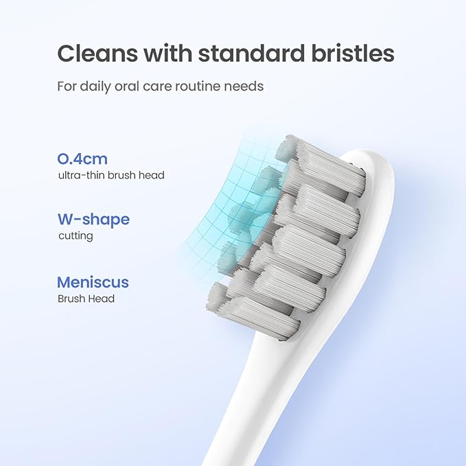 GTHUNDER 8Pcs Electric Toothbrush Heads Suitable for Oclean.with Hygienic Caps,Vacuum-Packed.Fits Adapted for All Oclean Models x pro Elite, X, X Pro,Flow,F1,Air 2(Grey)