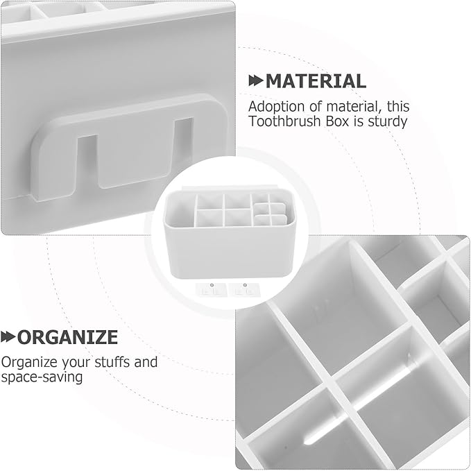 Healifty Toothbrush Holders for Bathroom - Electric Toothbrush Holder Wall Mounted with 6 Toothbrush Slots, 4 Electric Toothbrush Slots & 1 Toothpaste Slots - Large Capacity Bathroom Organizer