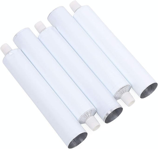 DNYSYSJ 100ml Refillable Aluminum Tubes - 100PCS Needle Cap Squeezable Containers,White Empty Toothpaste & Lotion Tubes for Travel Toiletry, Cosmetic Samples